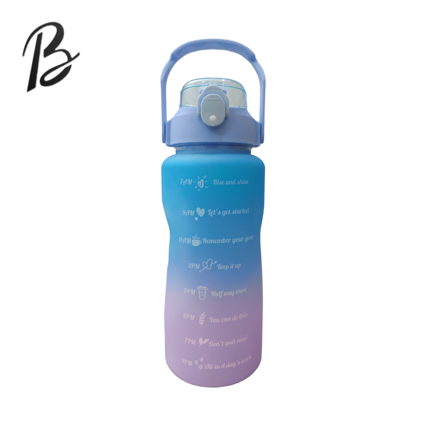 Dual Colored Water Bottle with 2D and 3D Stickers - Code002