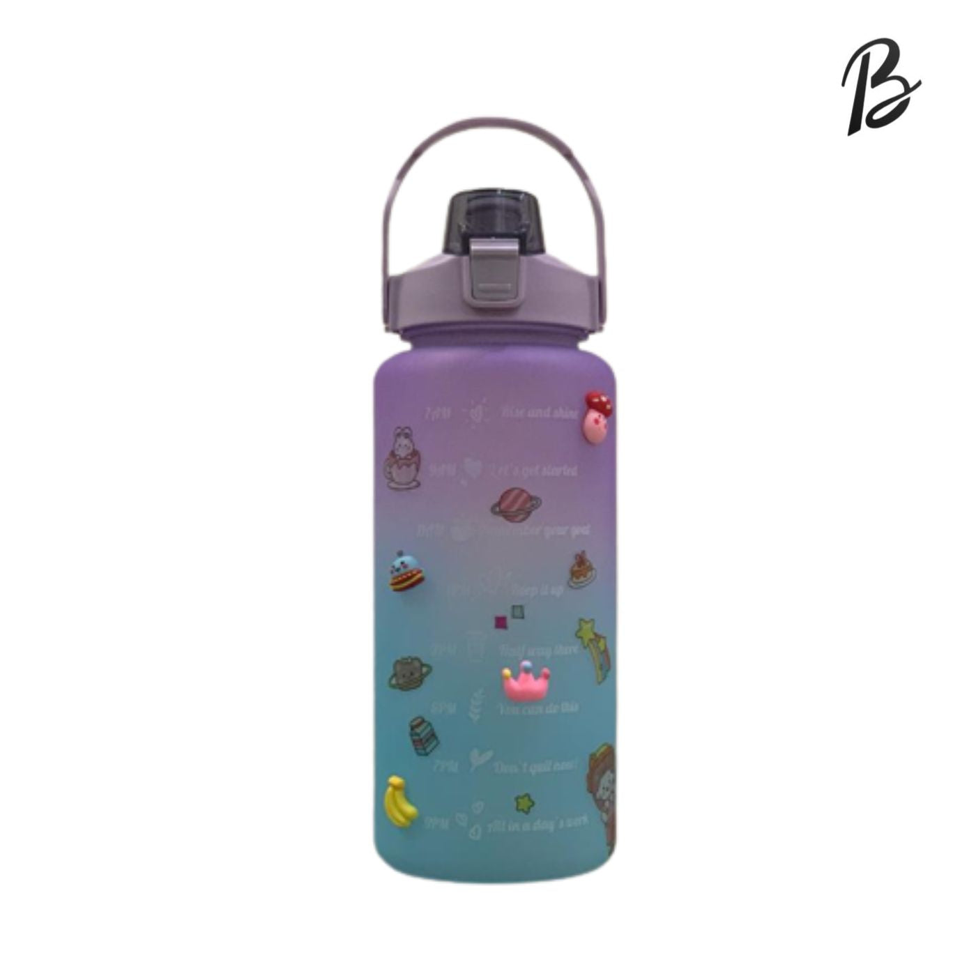 Water Bottle with 2D and 3D Stickers